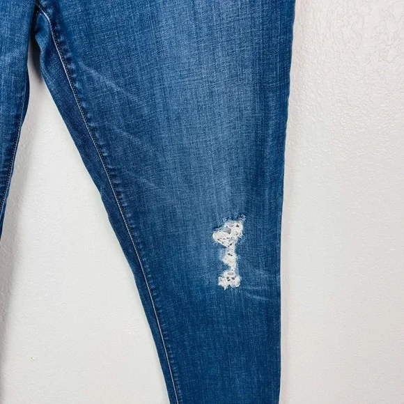 J BRAND BLUE DISTRESSED SKINNY BOYFRIEND JEANS AIDEN FLINTLOCK - Picture 5 of 9